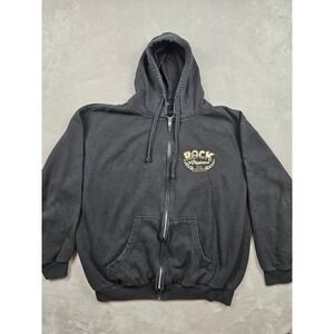 Tultex Rock Allegiance Music Festival Zip Hoodie Mens XL Black Band Tour *Read